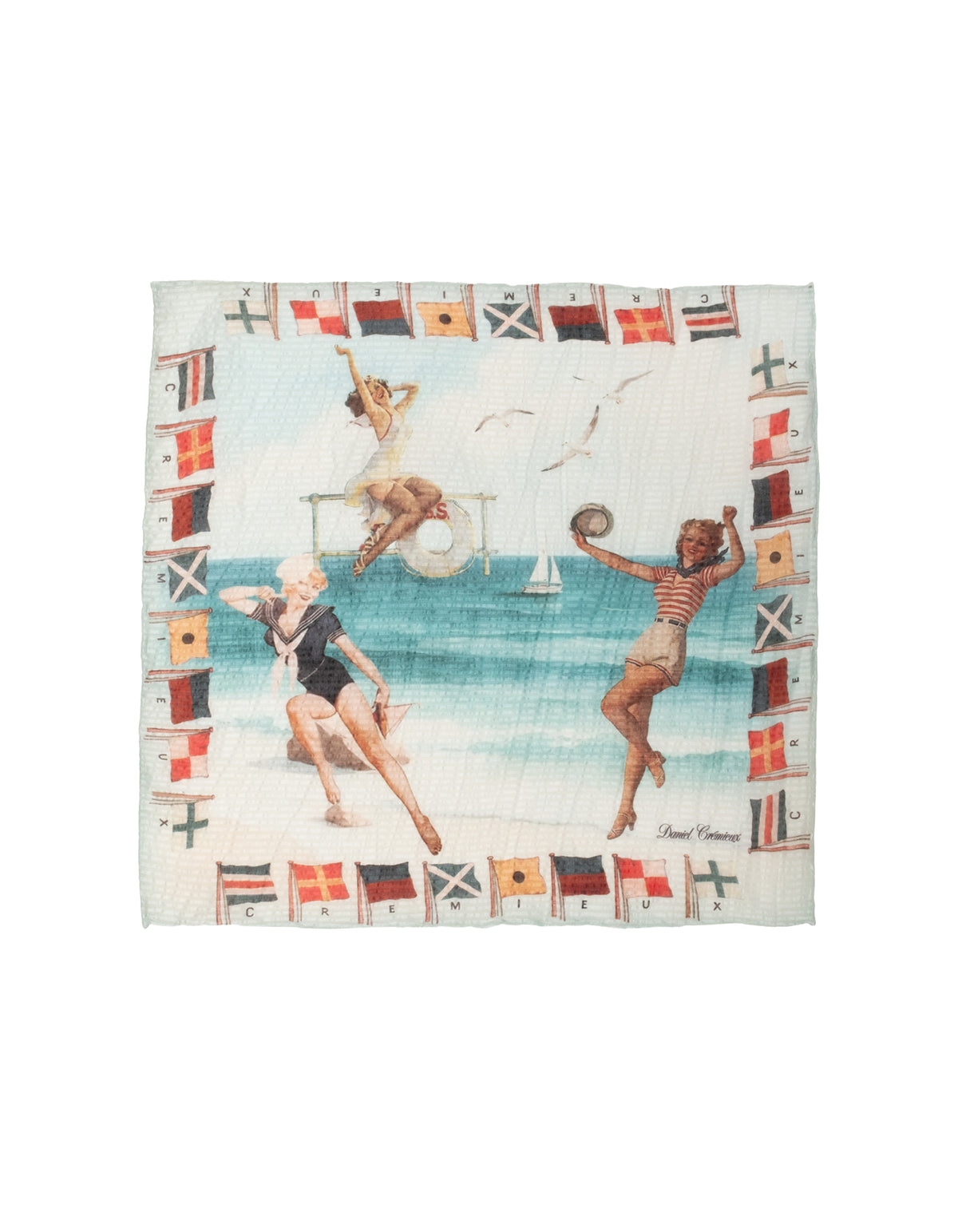 Seersucker Nautical Pinup Pocket Square