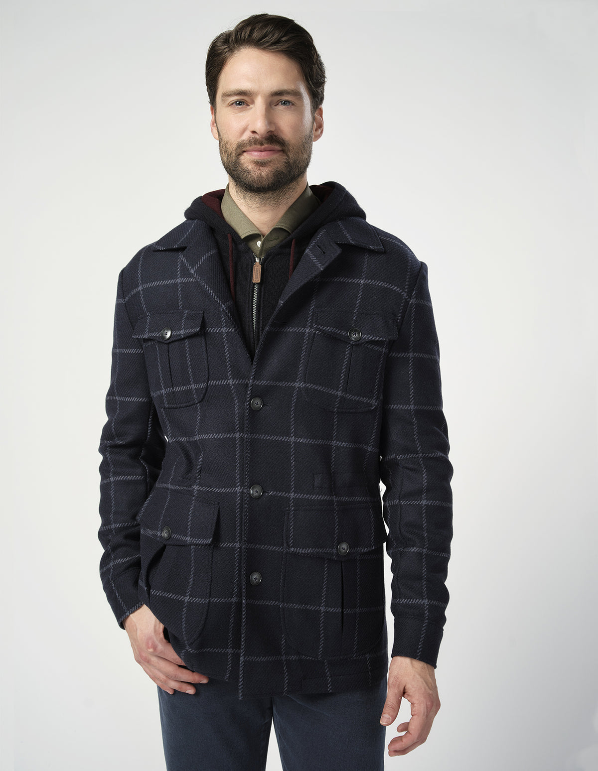 Hunting Check Safari Jacket