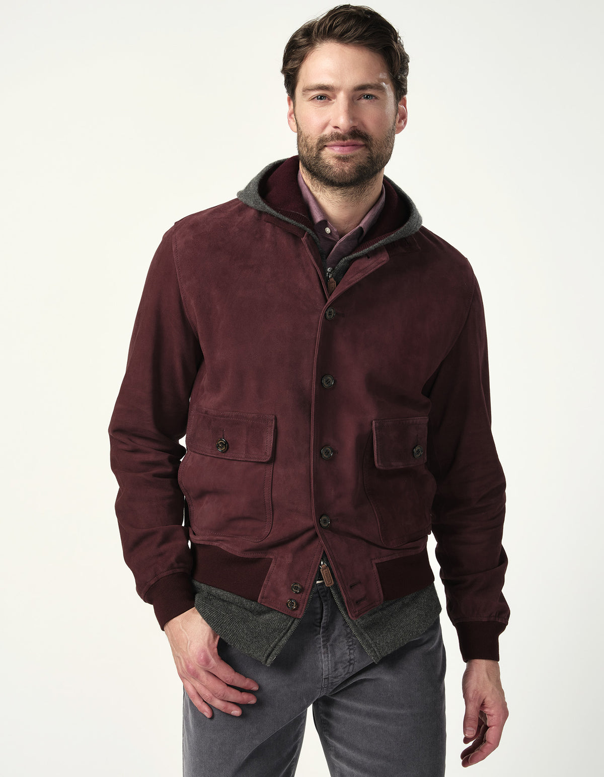 Grenelle Suede Bomber Jacket