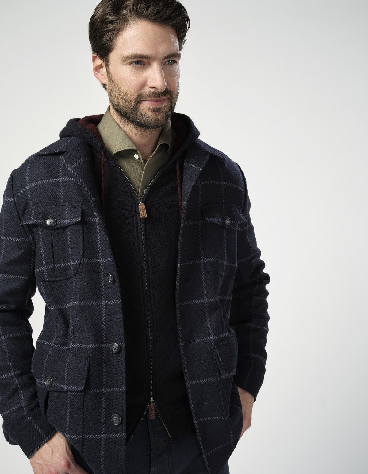 Hunting Check Safari Jacket