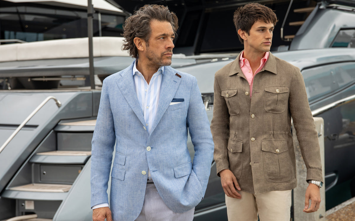 Two gentleman wearing the heritage collection attire